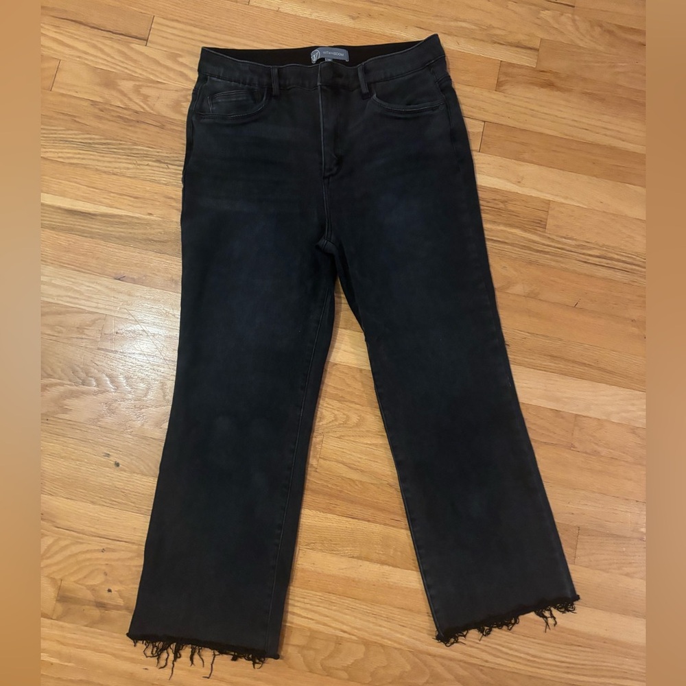 Wit & Wisdom Bennet Skyrise Raw Hem Barley Boot Women’s Jeans Size 14P Black